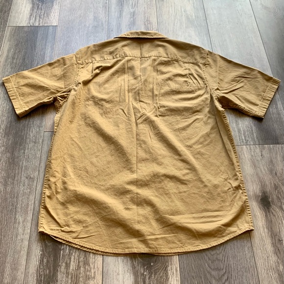 Men’s Short Sleeve Button Down Wrangler Shirt Size L/G Beige/Tan Colour - Picture 7 of 7